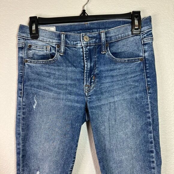 Gap Womens True Skinny Ankle Jeans Mid‎ Rise Distressed Medium Wash Size 26 2P - Picture 2 of 7
